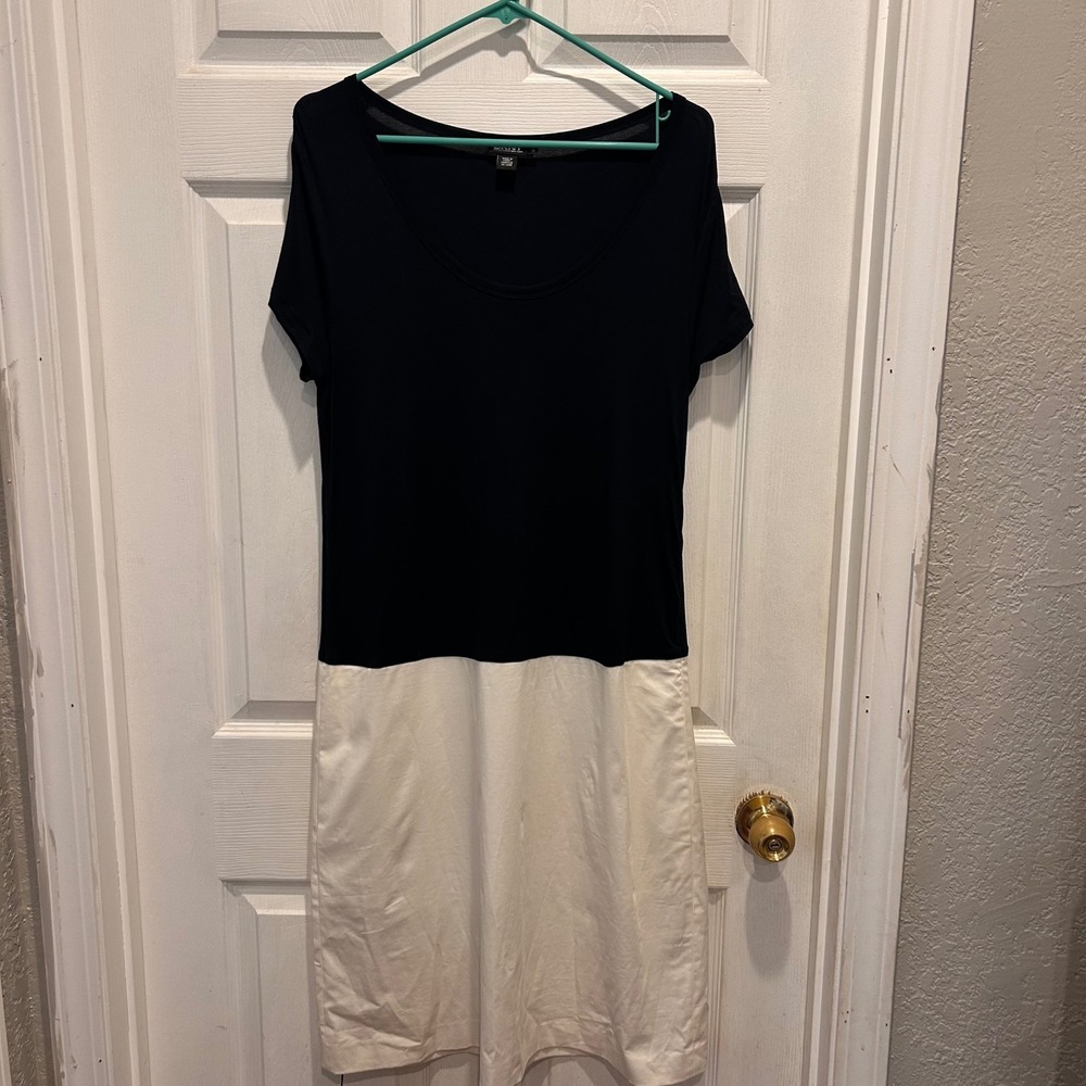 NWT‎ DKNY Donna Karan New York Blue & White Dress Size 14 Career Casual Pockets